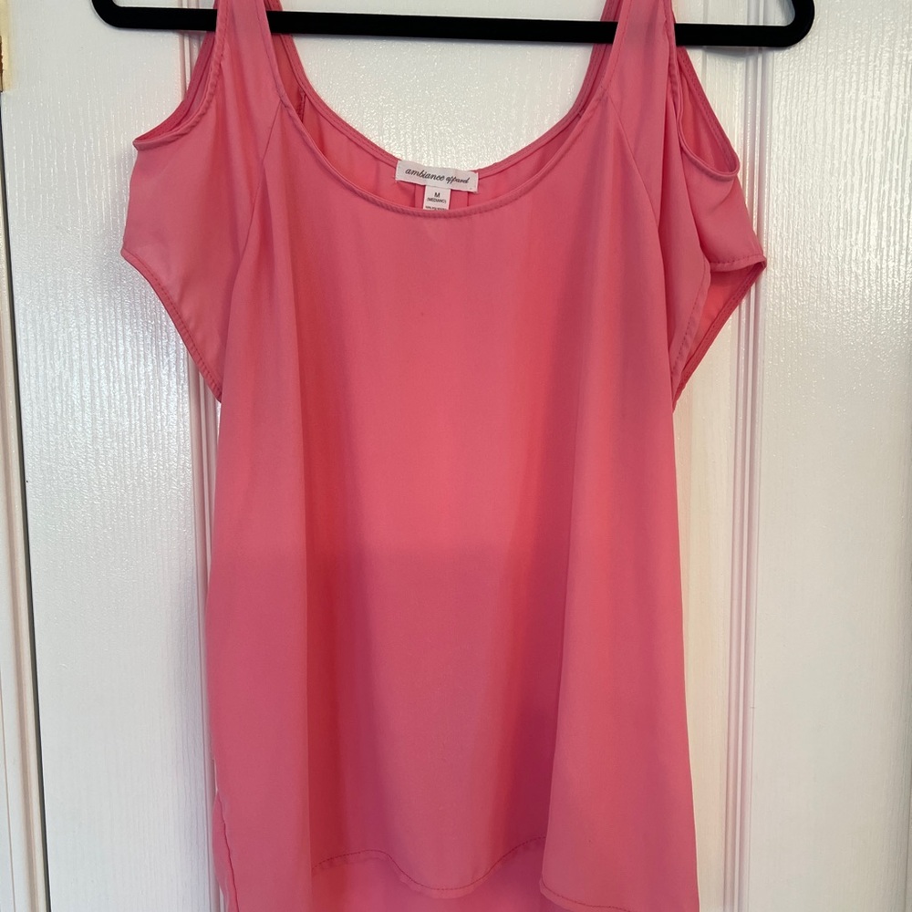 Coral Cold Shoulder Women Top